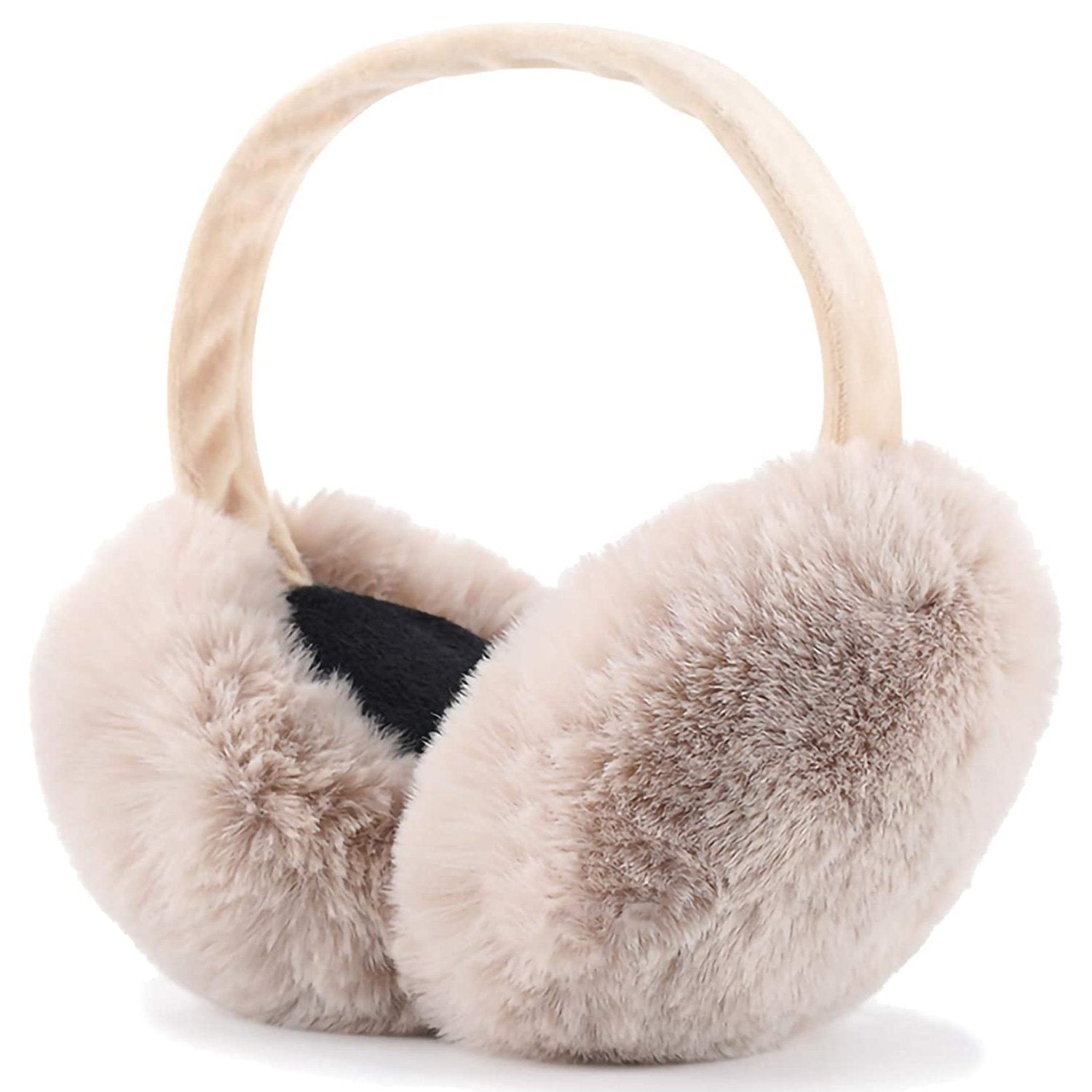 Foldable Faux Fur Warm Earmuffs Women's Shoes & Accessories Beige - DailySale