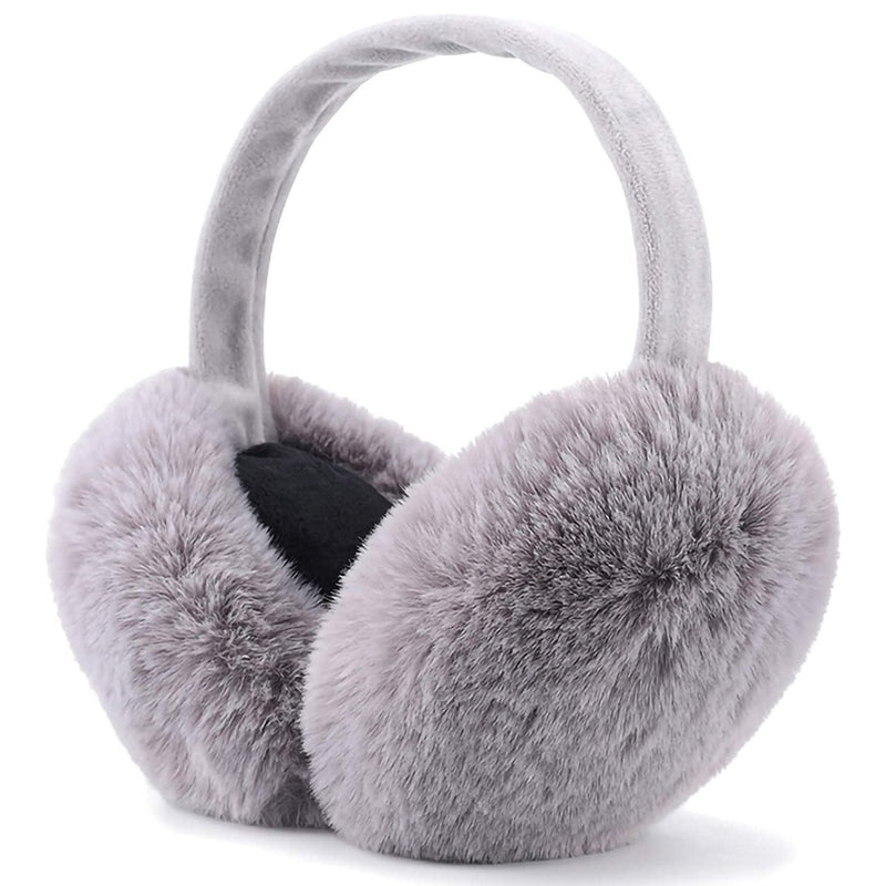 Foldable Faux Fur Warm Earmuffs Women's Shoes & Accessories Gray - DailySale