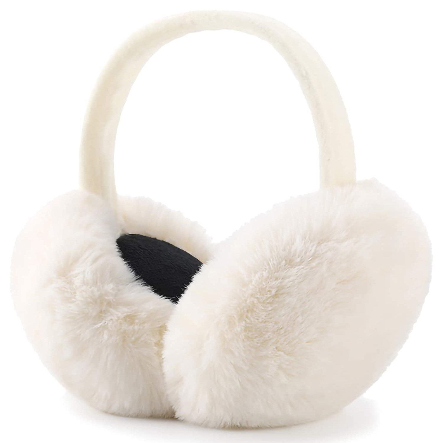 Foldable Faux Fur Warm Earmuffs Women's Shoes & Accessories White - DailySale