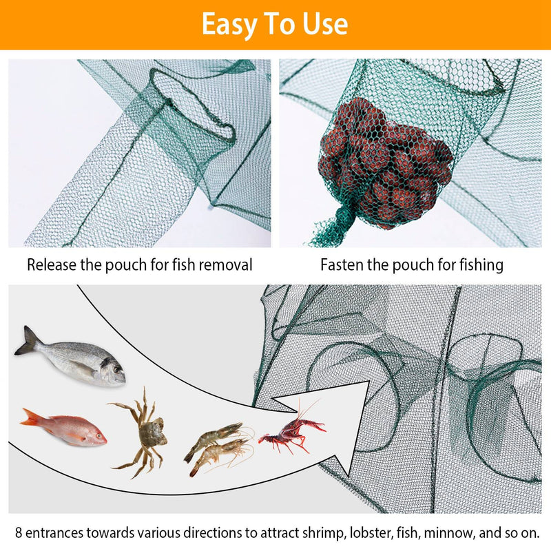 Foldable Fishing Bait Net Trap