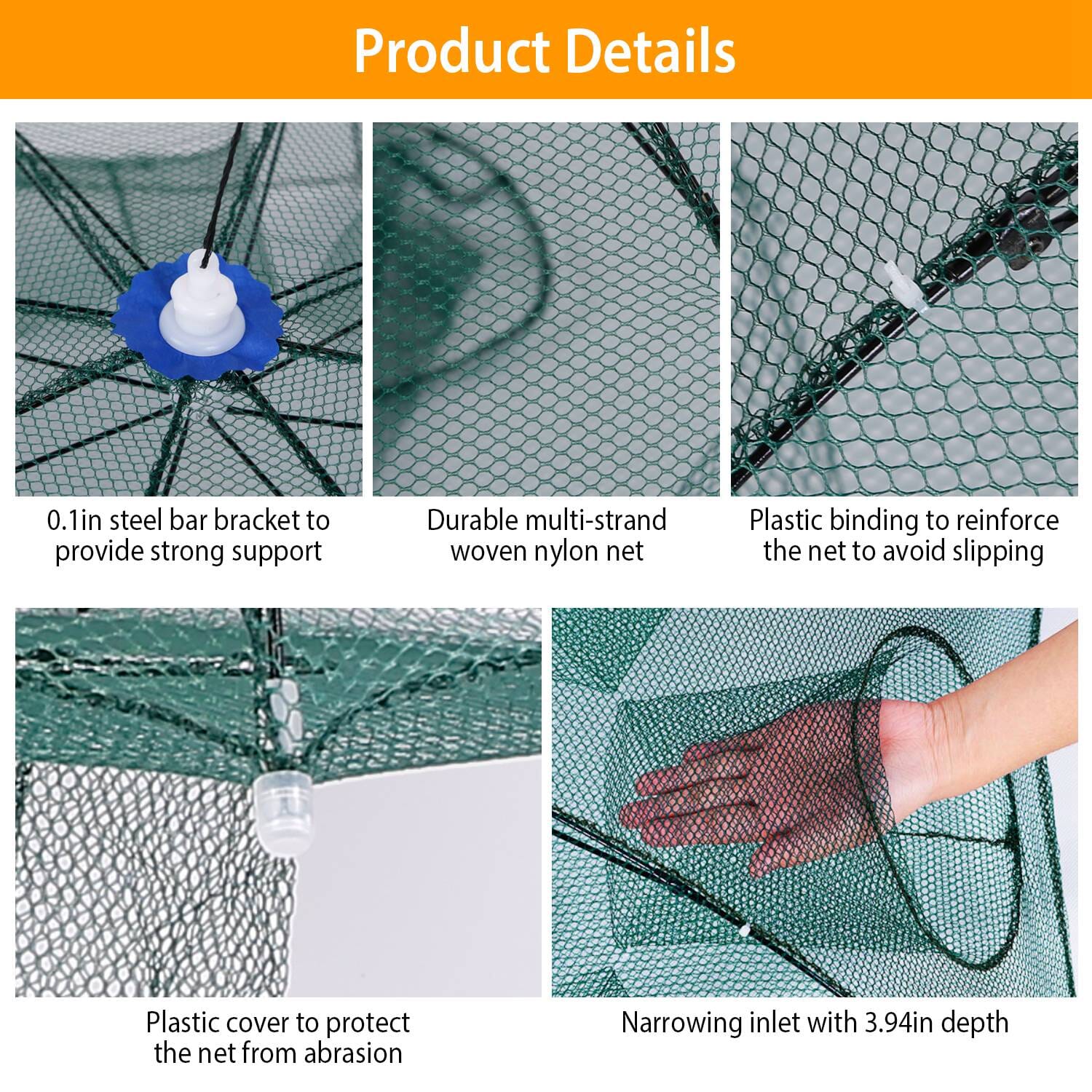 Foldable Fishing Bait Net Trap Sports & Outdoors - DailySale