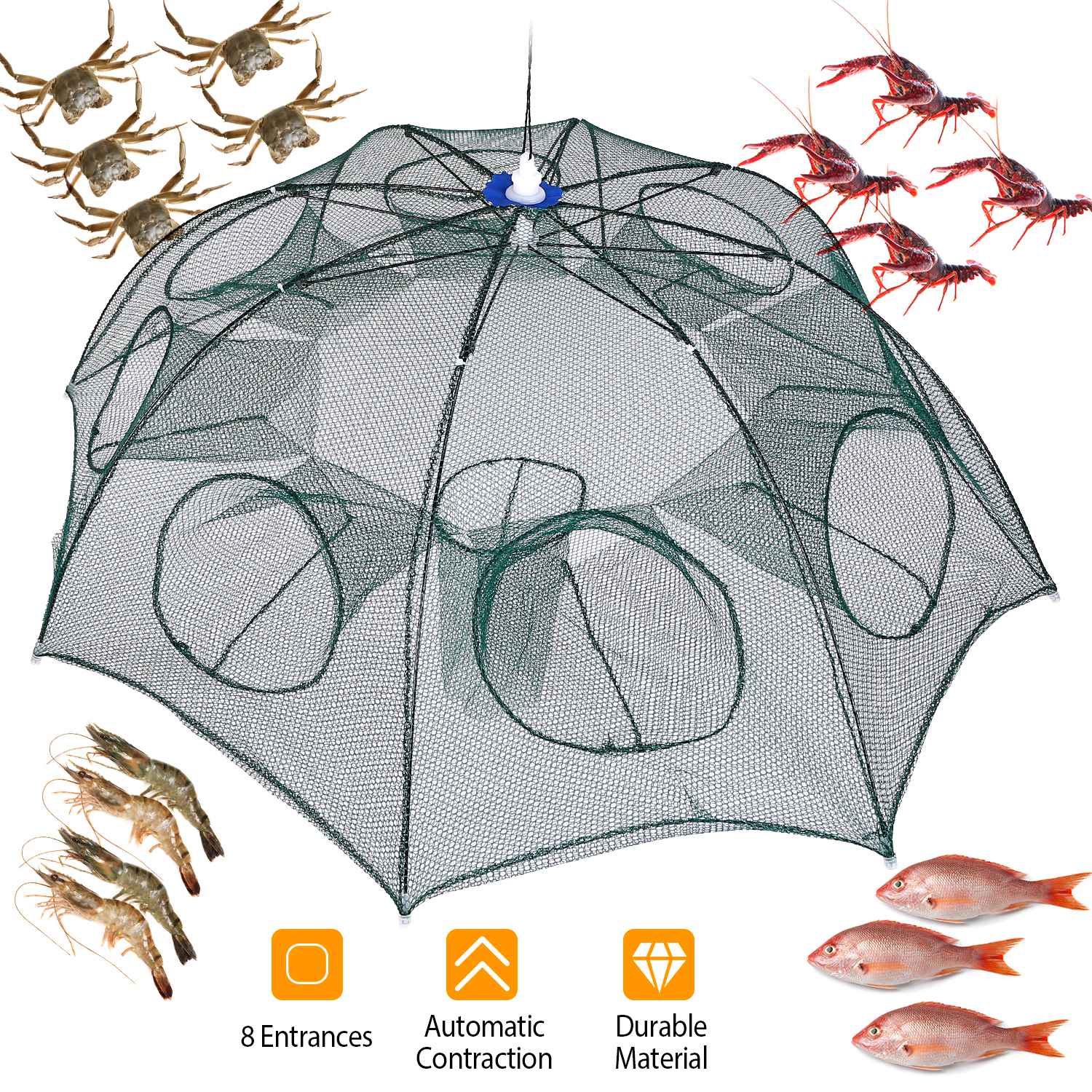 Foldable Fishing Bait Net Trap Sports & Outdoors - DailySale