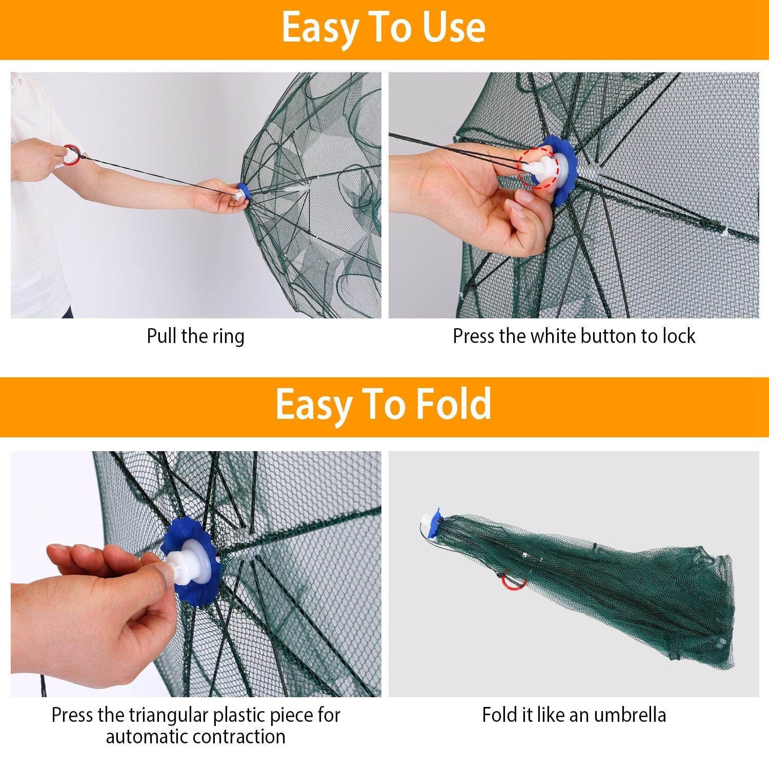 Foldable Fishing Bait Net Trap Sports & Outdoors - DailySale