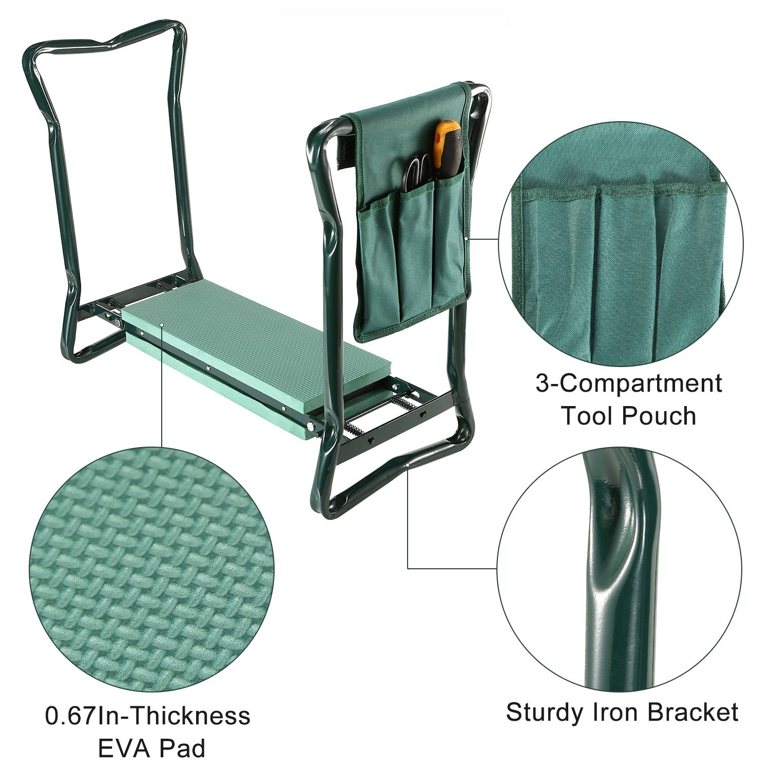 Foldable Garden Kneeler Seat with Kneeling Soft Cushion Pad Garden & Patio - DailySale