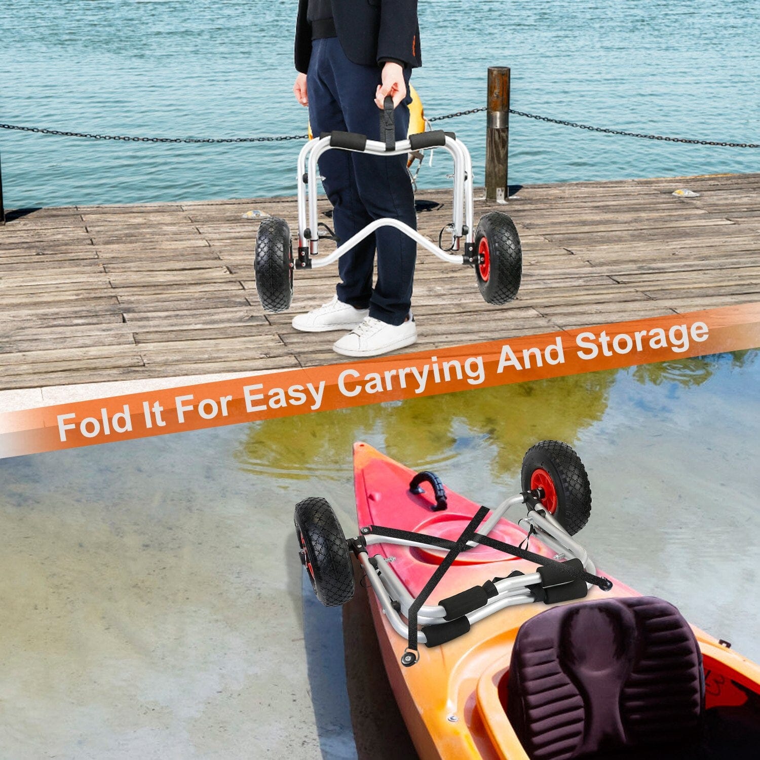 Foldable Kayak Canoe Boat Carrier Sports & Outdoors - DailySale