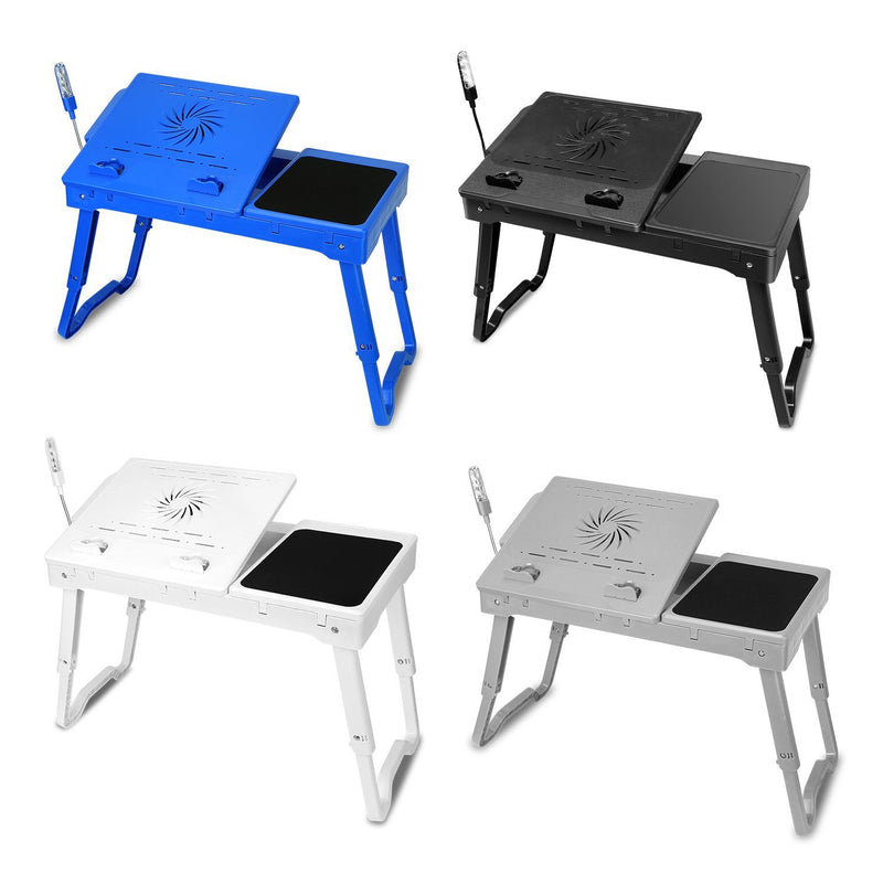Foldable Laptop Table Bed Notebook Desk with Cooling Fan Mouse Board Computer Accessories - DailySale