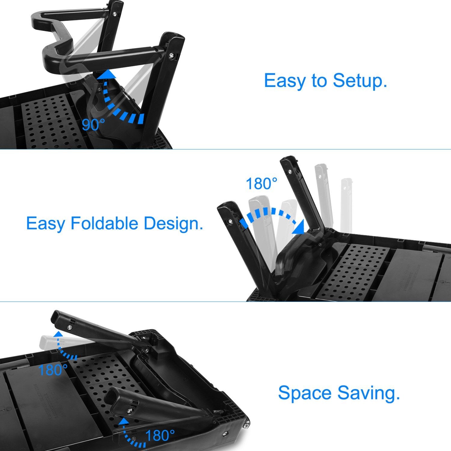 Foldable Laptop Table Bed Notebook Desk with Cooling Fan Mouse Board Computer Accessories - DailySale