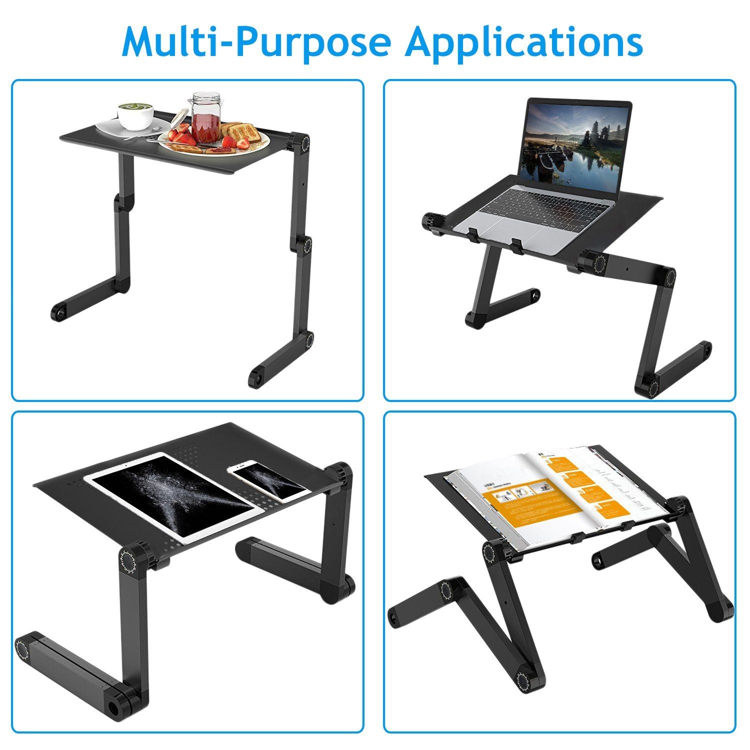 Foldable Laptop Table Bed Notebook Desk with Mouse Board Computer Accessories - DailySale