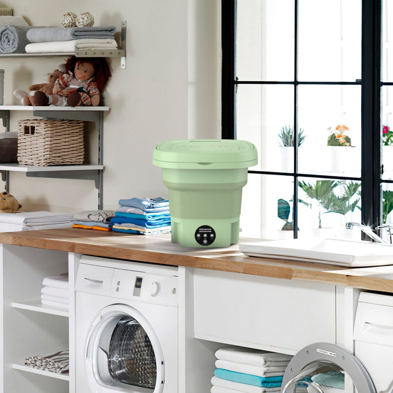Foldable Laundry Machine with Detachable Drain Basket Household Appliances - DailySale