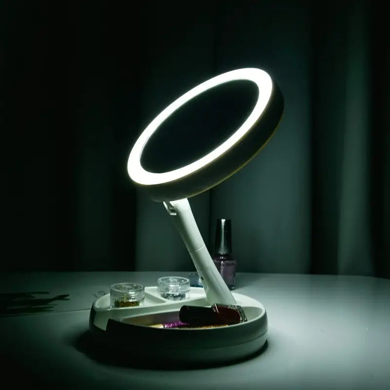 Foldable Makeup Mirror With LED Light Beauty & Personal Care - DailySale