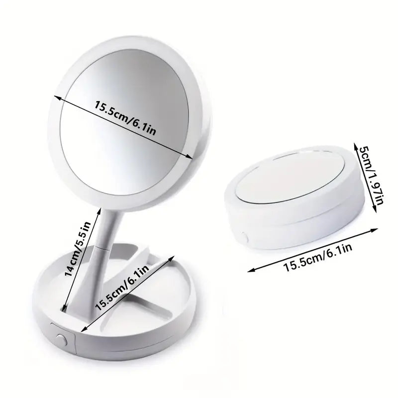 Foldable Makeup Mirror With LED Light Beauty & Personal Care - DailySale