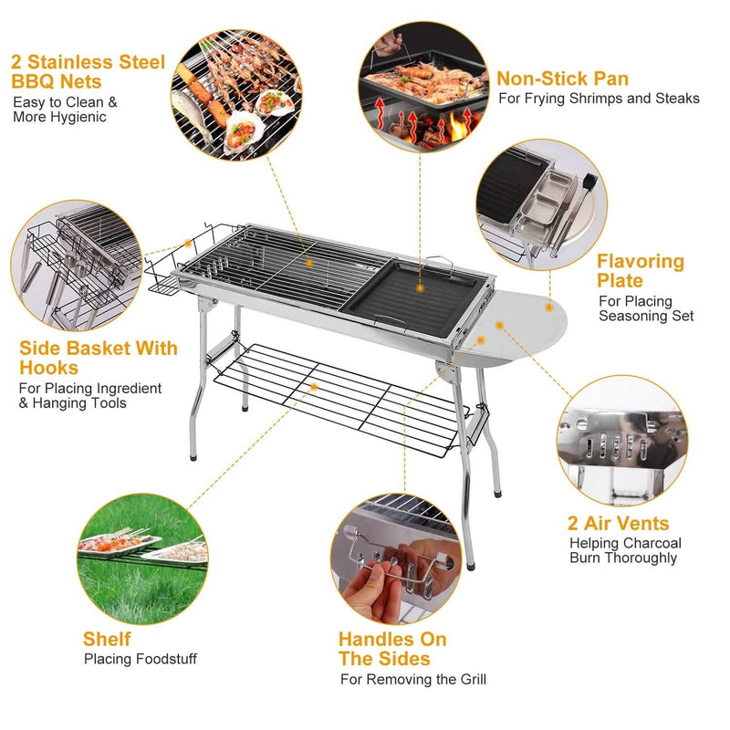 Foldable Portable Barbecue Grill Sports & Outdoors - DailySale