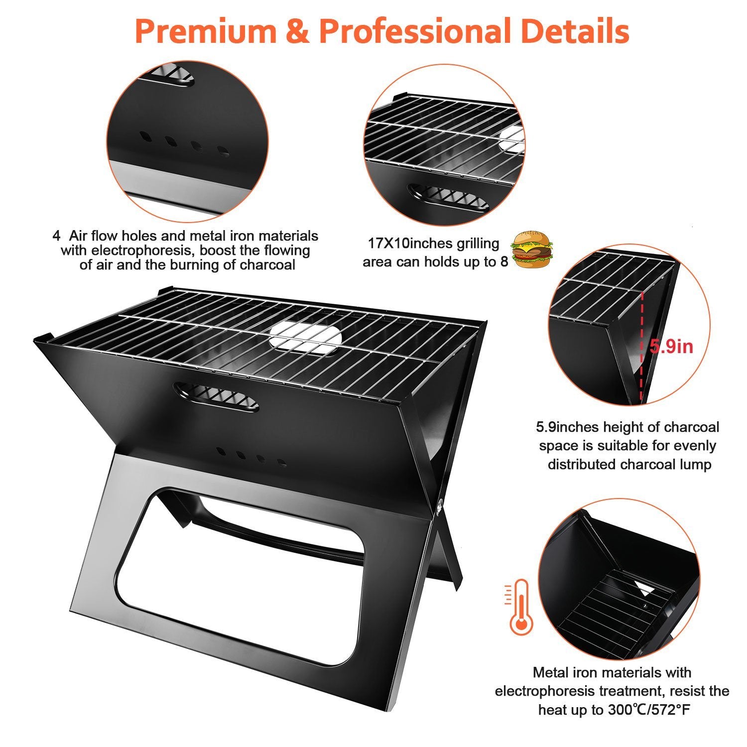 Foldable Portable BBQ Barbecue Grill Garden & Patio - DailySale