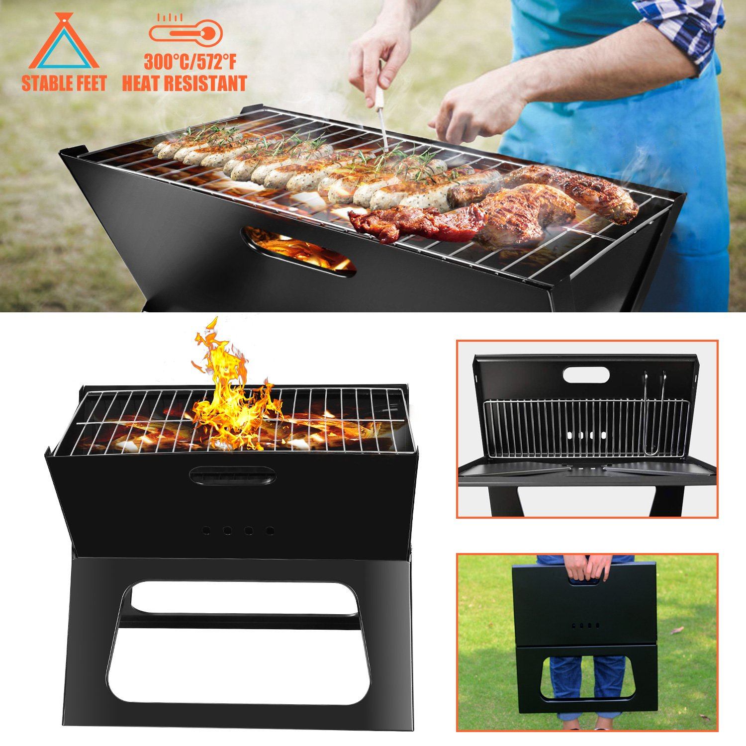 Foldable Portable BBQ Barbecue Grill Garden & Patio - DailySale