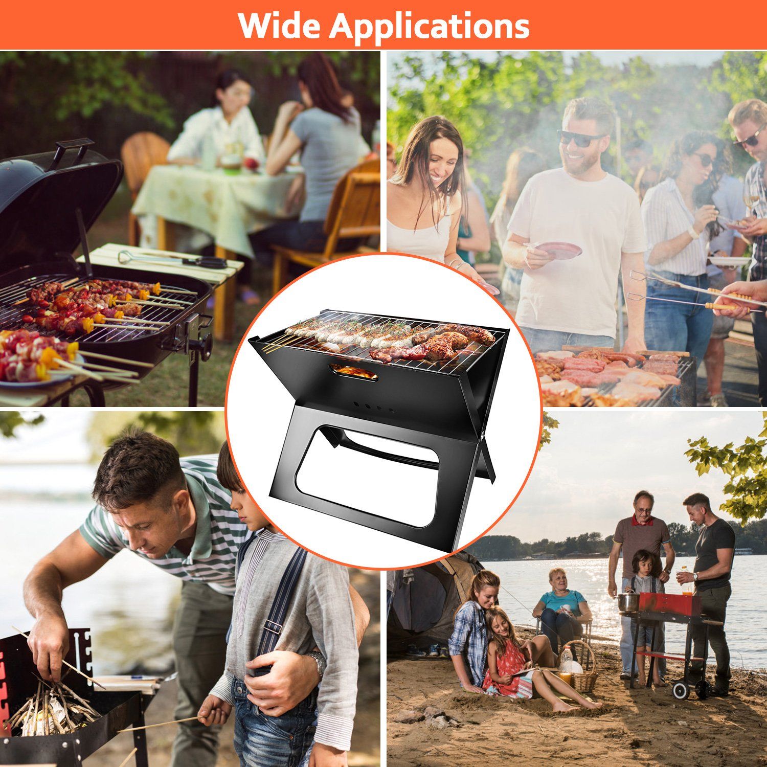 Foldable Portable BBQ Barbecue Grill Garden & Patio - DailySale