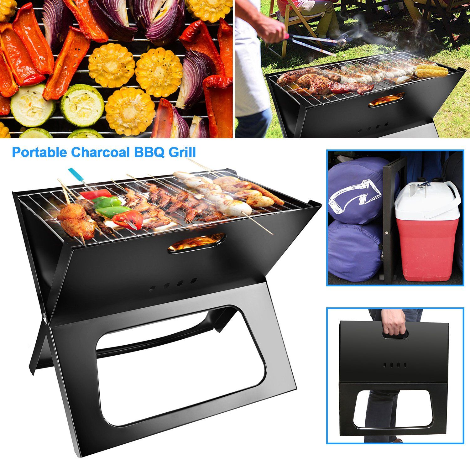 Foldable Portable BBQ Barbecue Grill Garden & Patio - DailySale