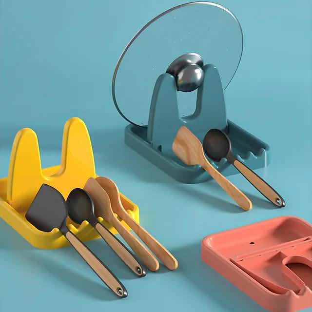 Foldable Pot Lid Rack Plastic Spoon Holder Stand Kitchen Supplies Organizer Kitchen Tools & Gadgets - DailySale