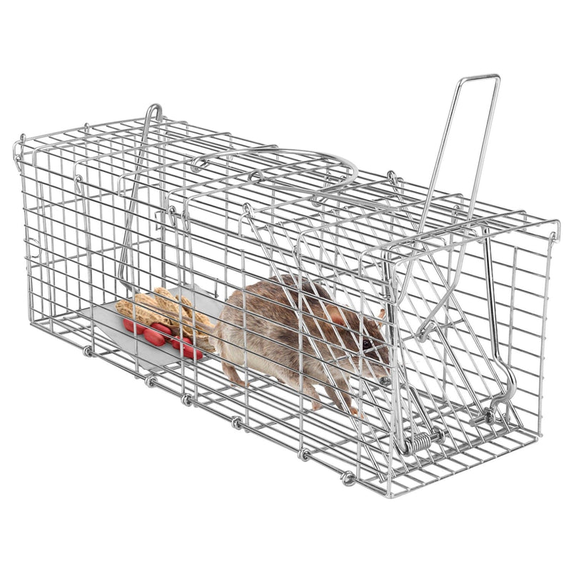 Cisvio Dual Door Rat Trap Cage Humane Live Rodent Dense Mesh Zinc