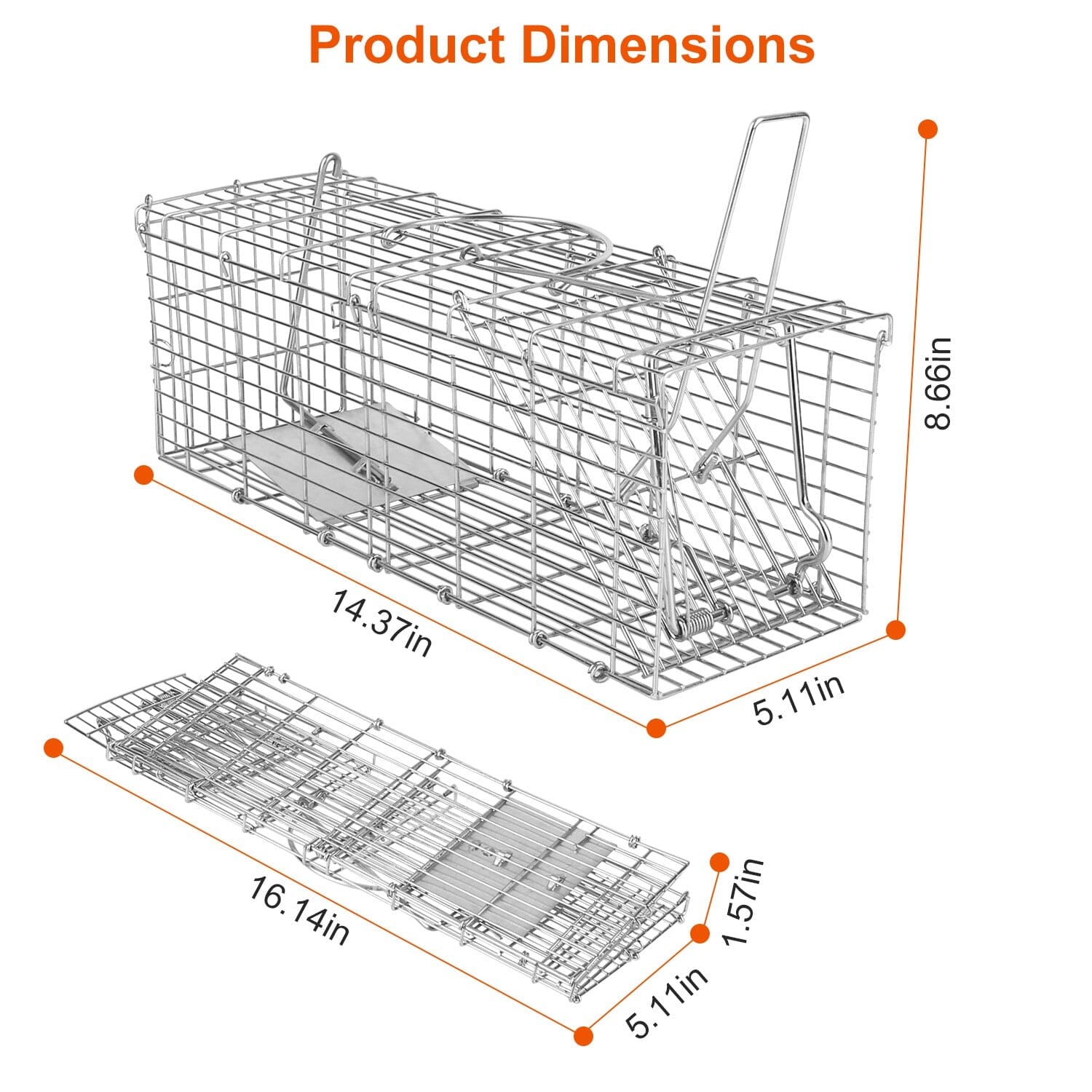 Foldable Rat Trap Cage Humane Live Rodent Trap Cage Pest Control - DailySale