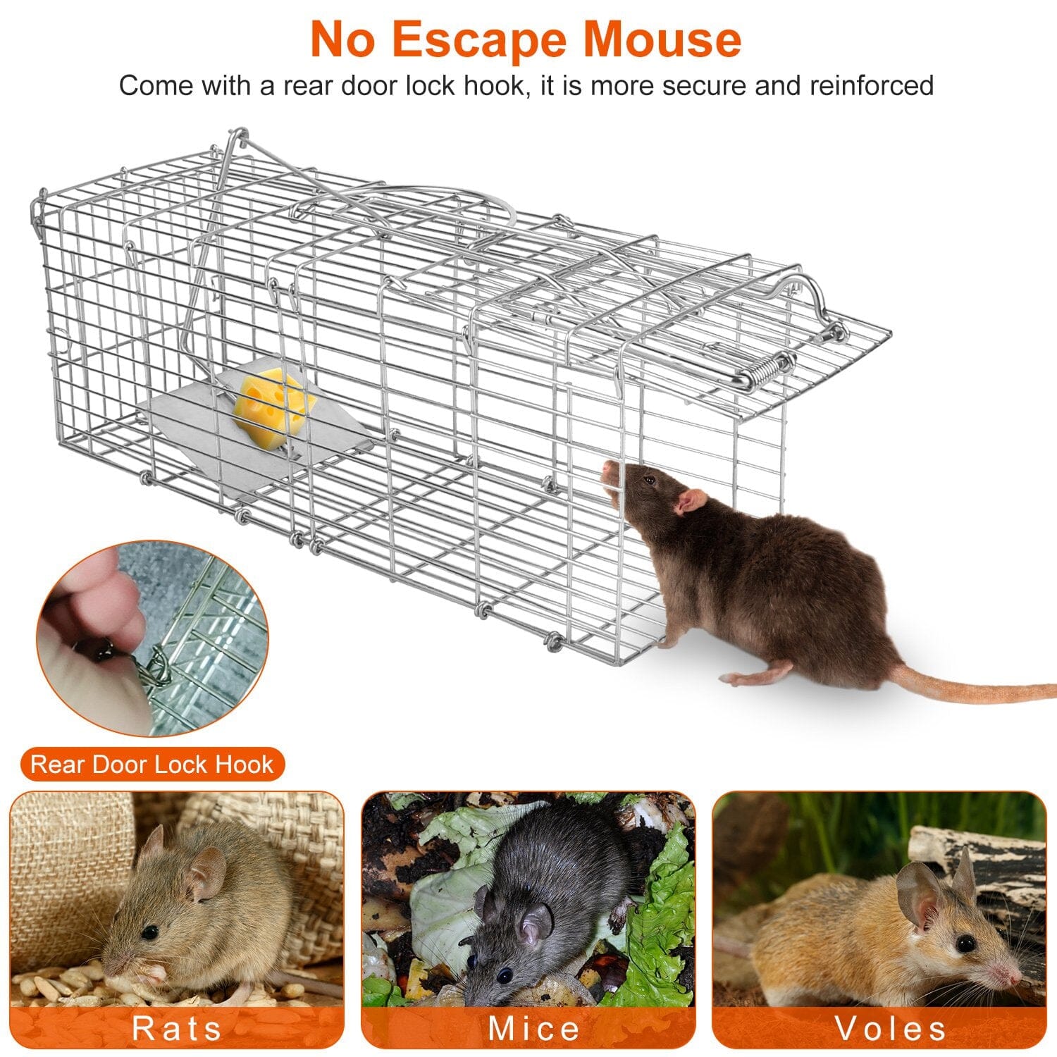 Foldable Rat Trap Cage Humane Live Rodent Trap Cage Pest Control - DailySale