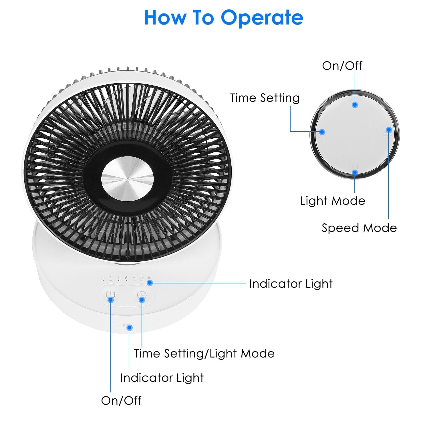 Foldable Rechargeable LED Desk Fan Wall Mounted with Magnetic Remote Household Appliances - DailySale