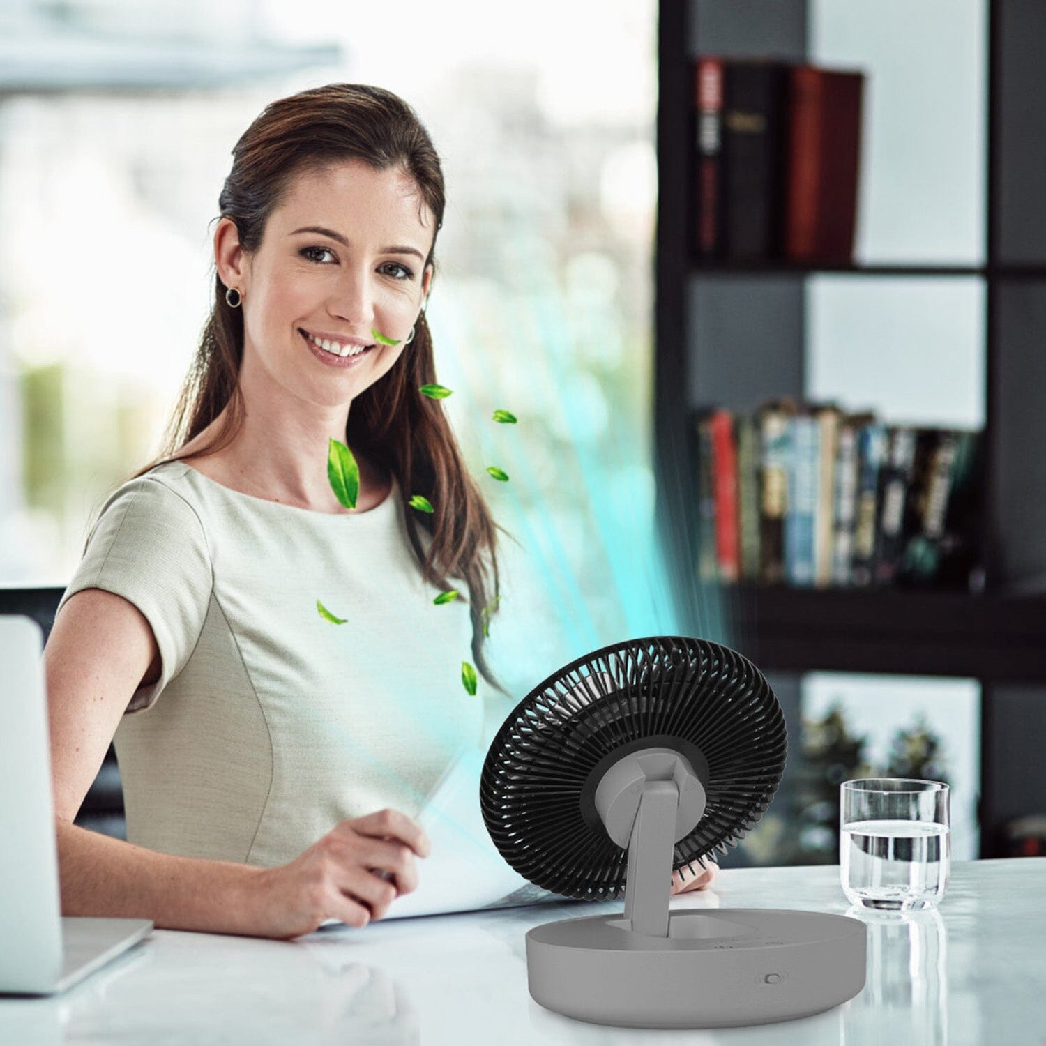 Foldable Rechargeable LED Desk Fan Wall Mounted with Magnetic Remote Household Appliances - DailySale