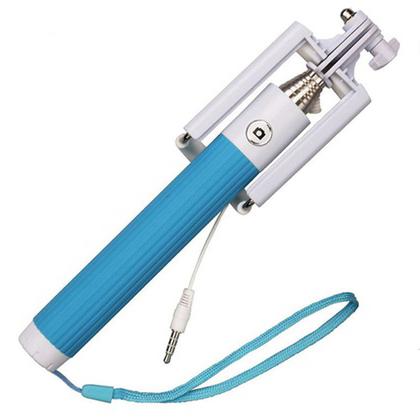 Foldable Selfie Stick with Remote Button Gadgets & Accessories Blue - DailySale