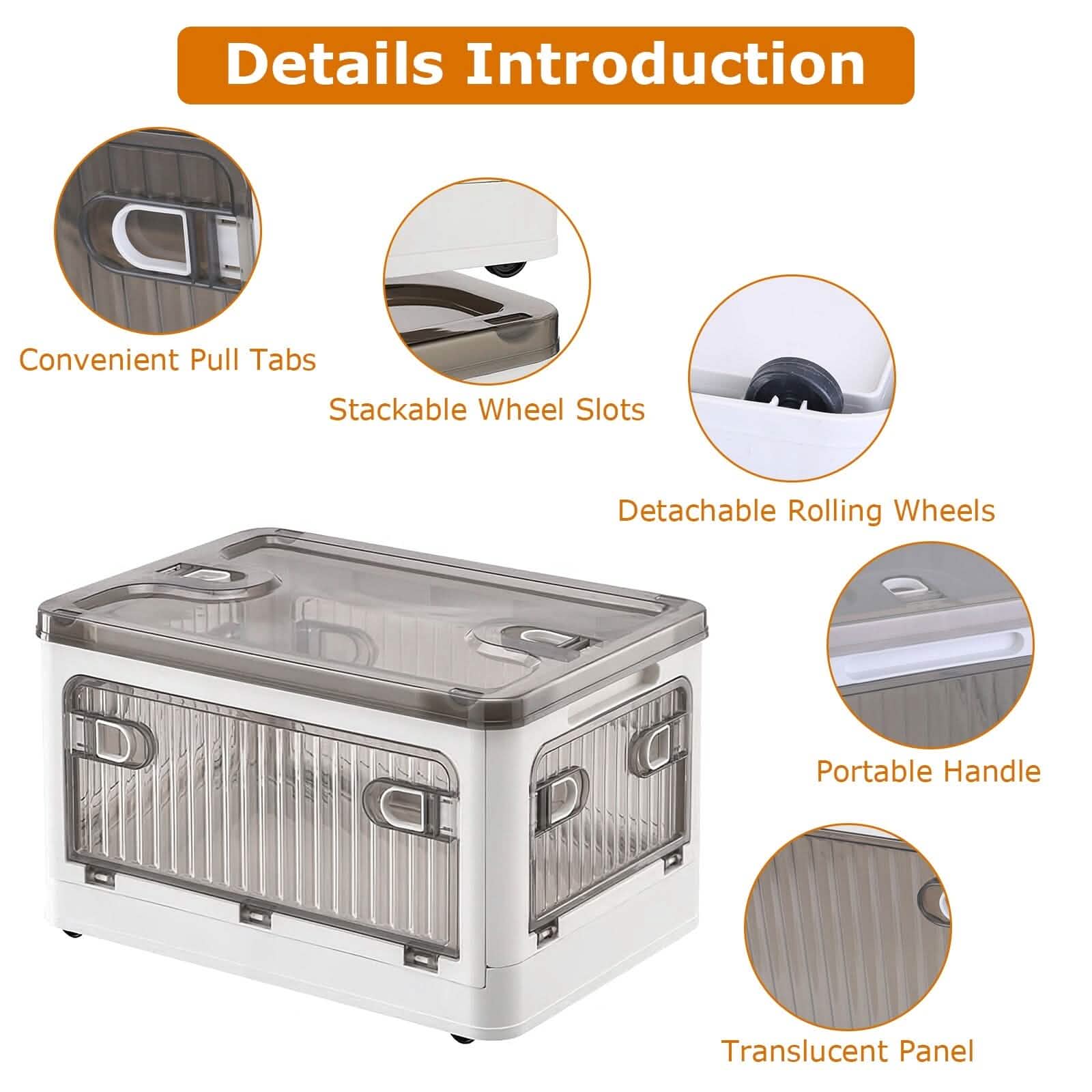 Foldable Storage Bins with Lid 4 Doors Collapsible Stackable with Lock Kitchen Storage - DailySale