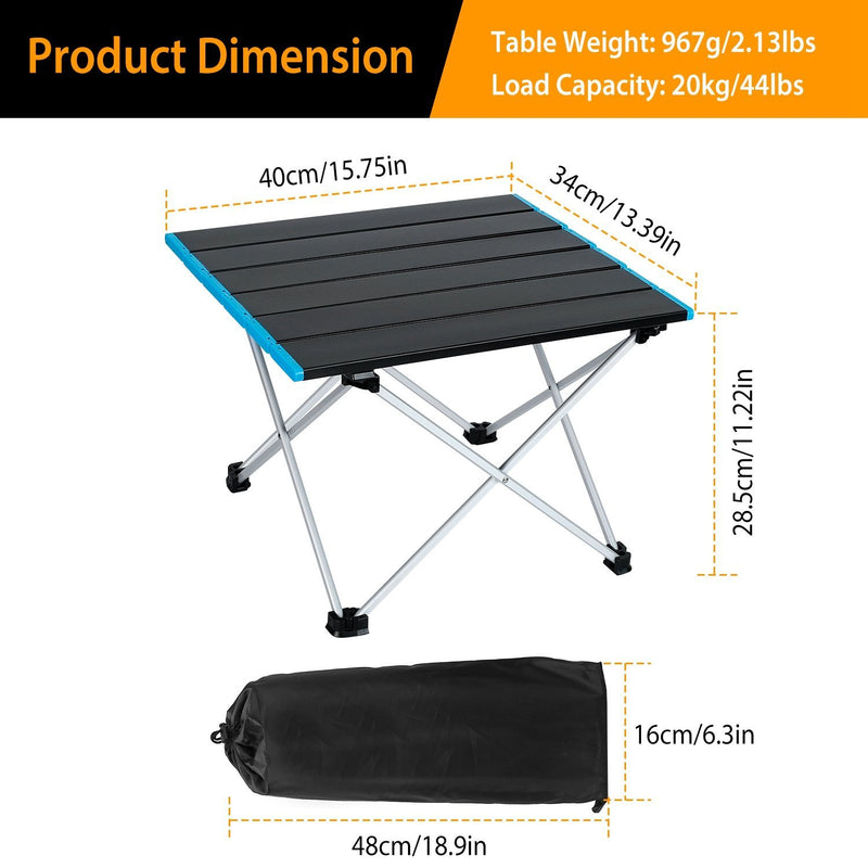 Folding Camping Table Aluminum Alloy Collapsible with Carry Bag Sports & Outdoors - DailySale