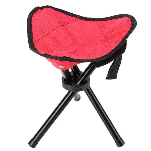 Folding Tripod Stool Outdoor Foldable Travel Chair Sports & Outdoors S Red - DailySale
