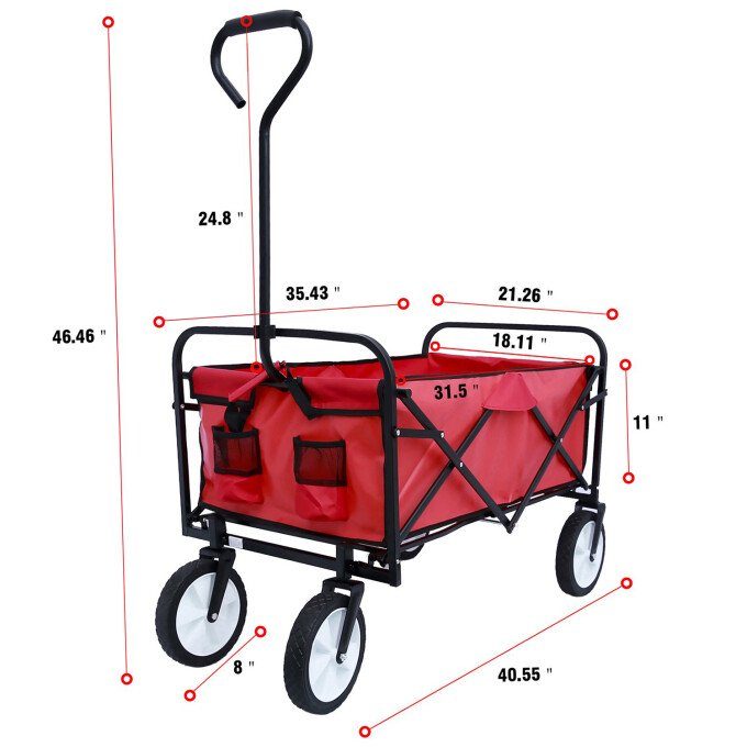 Folding Wagon Garden Shopping Beach Cart Sports & Outdoors - DailySale