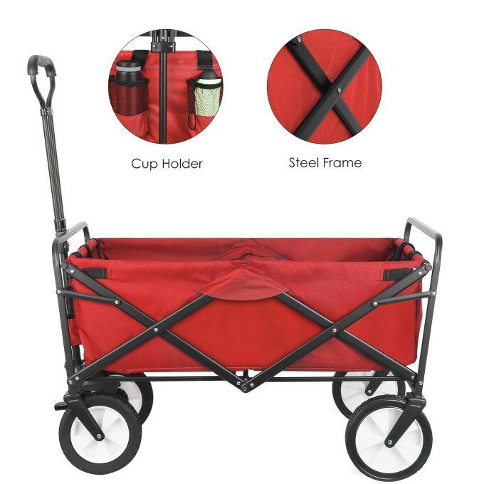 Folding Wagon Garden Shopping Beach Cart Sports & Outdoors - DailySale