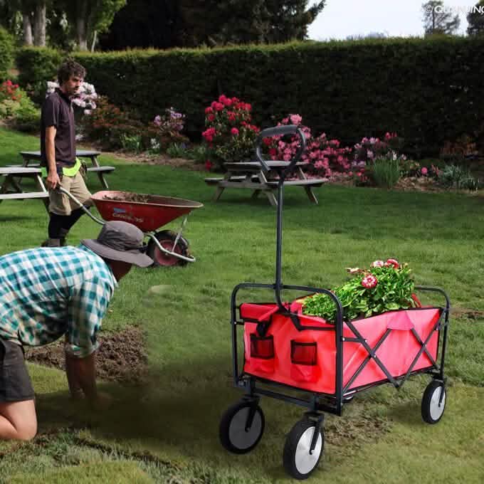 Folding Wagon Garden Shopping Beach Cart Sports & Outdoors - DailySale