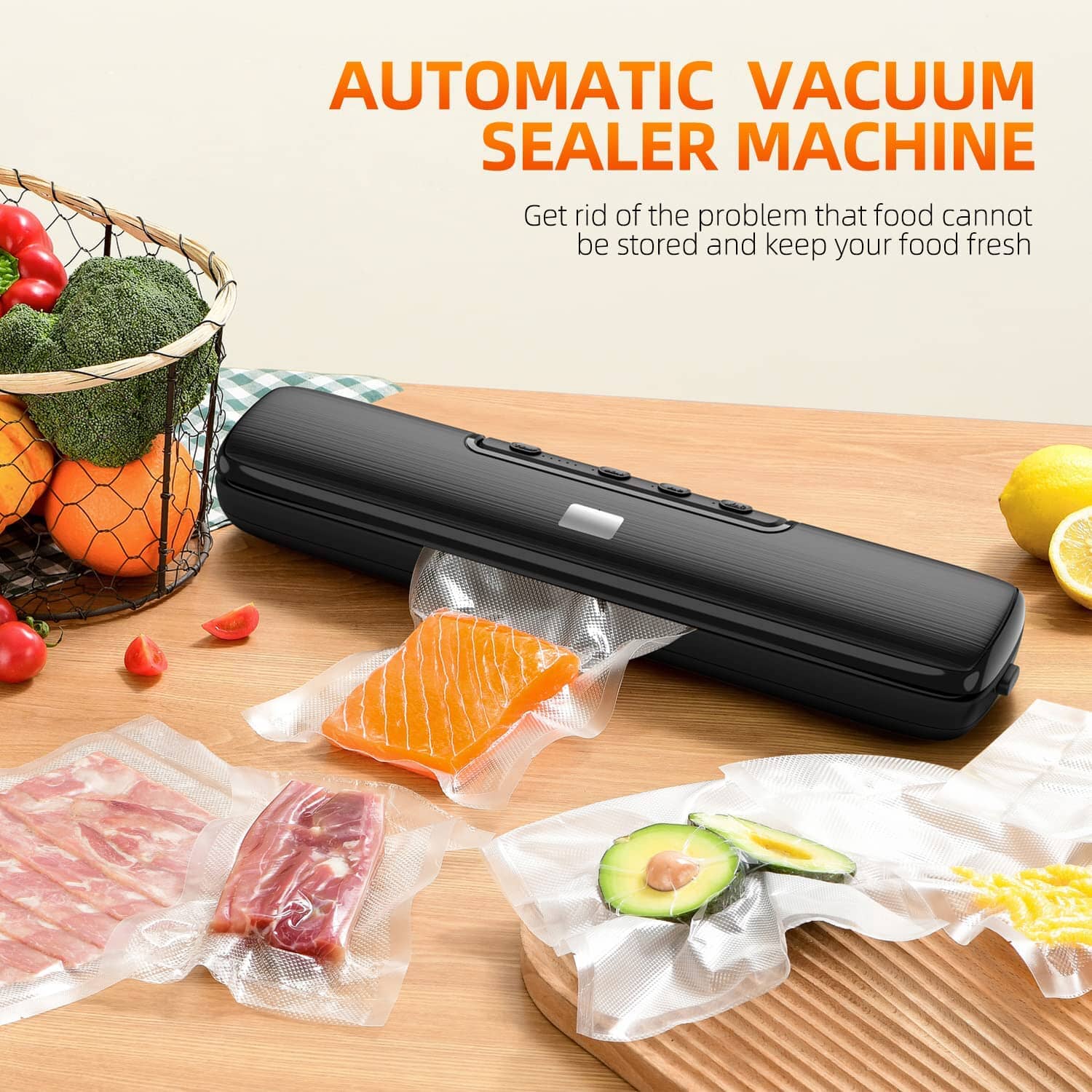 Food Vacuum Sealer Automatic Air Sealing System Kitchen Tools & Gadgets - DailySale