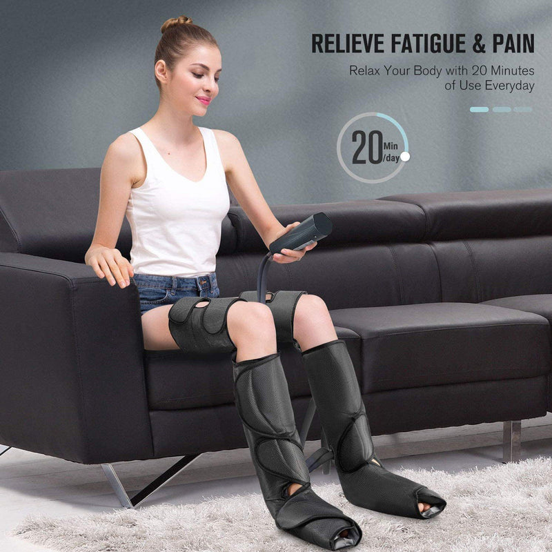 Foot and Leg Massager for Circulation and Relaxation with Hand-held Controller Wellness - DailySale