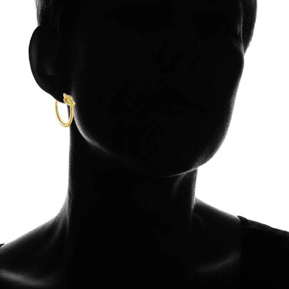 French Lock Knot Hoops in 18K Gold Jewelry - DailySale