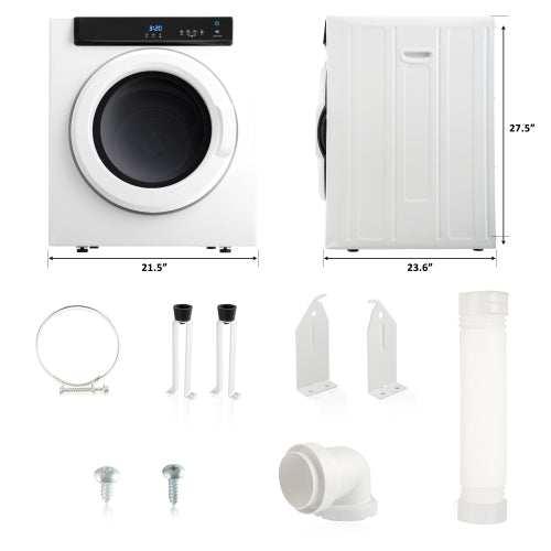 Front Load Laundry Dryer with Touch Screen Panel and Stainless Steel Tub Household Appliances - DailySale