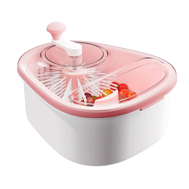 Fruit, Vegetable Manual Washing Spinner with Brush Hand Crank Kitchen Tools & Gadgets - DailySale
