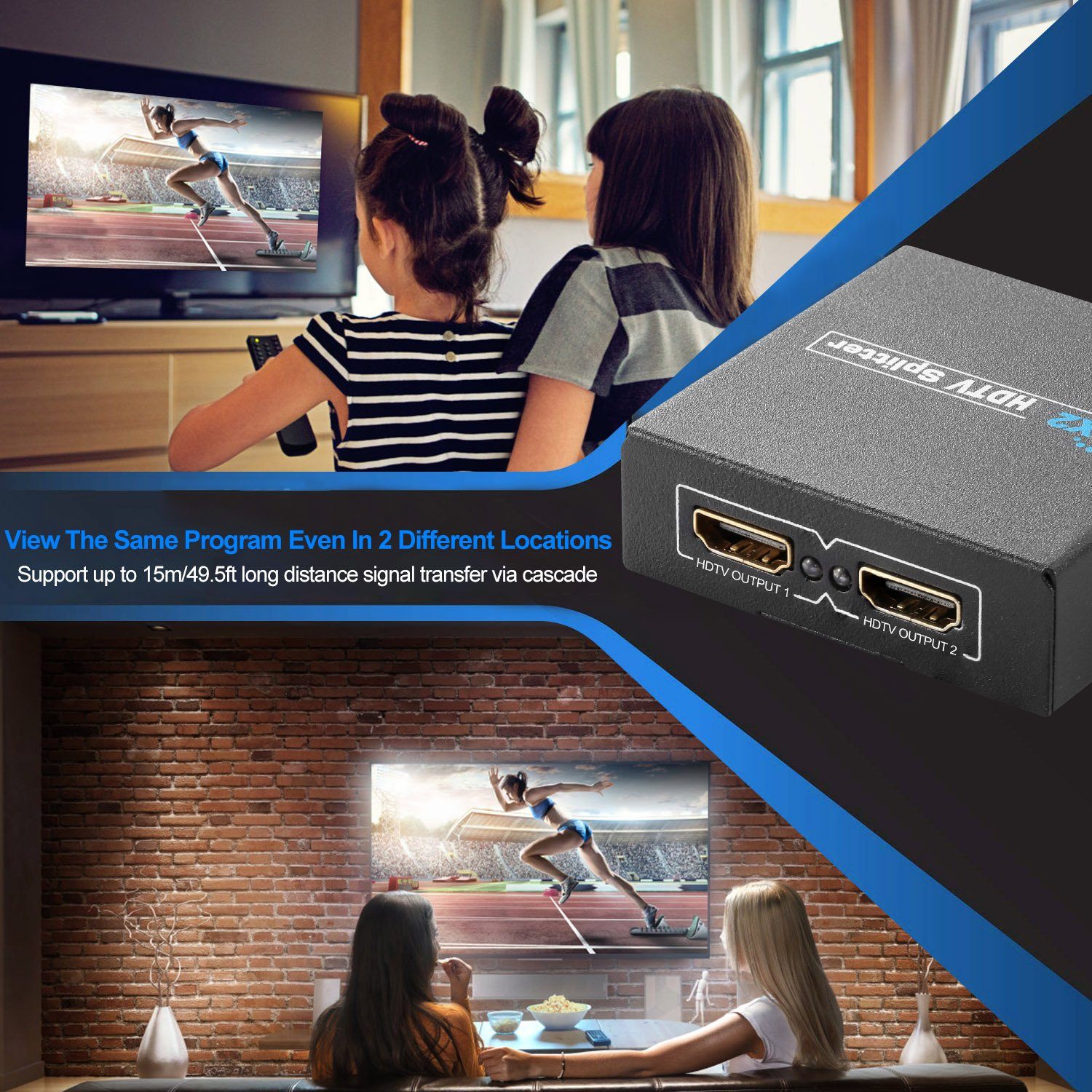 Full HD1080P HDTV Splitter Amplifier TV & Video - DailySale