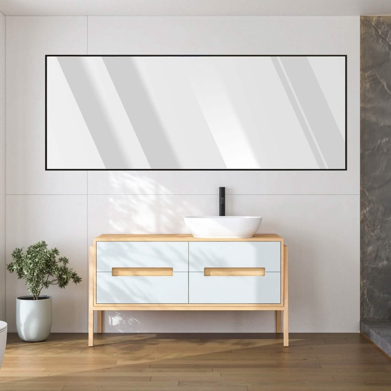 Full Length Mirror Aluminum Alloy Wall Mirror Free Standing Floor Furniture & Decor - DailySale