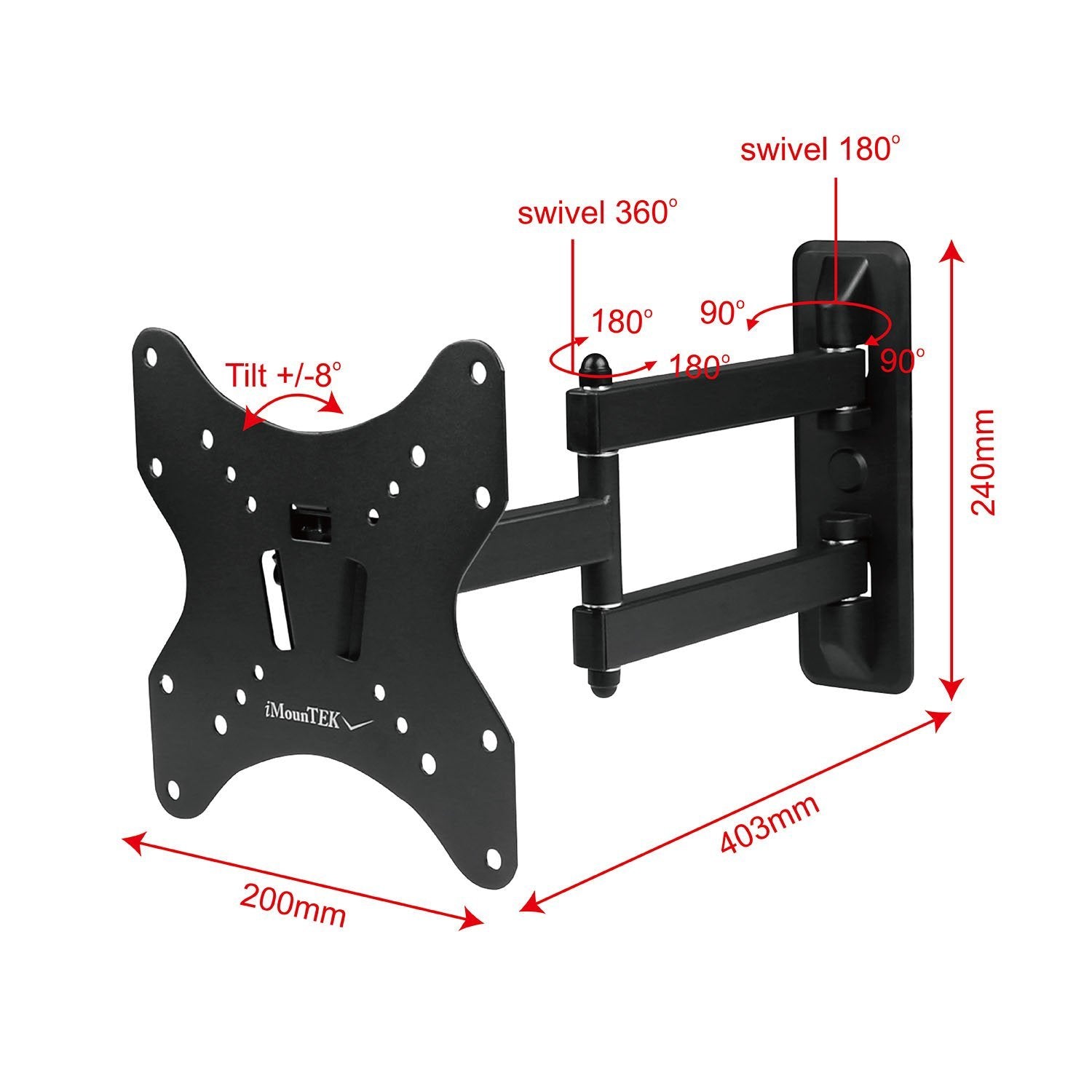 Full-Motion Articulating Wall Mount for 23"-55" TVs TV & Video - DailySale