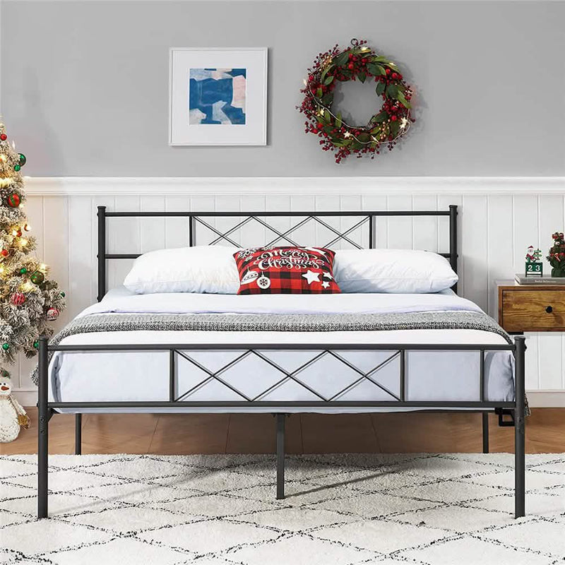 Full Size Bed Frame with Headboard Bedding - DailySale