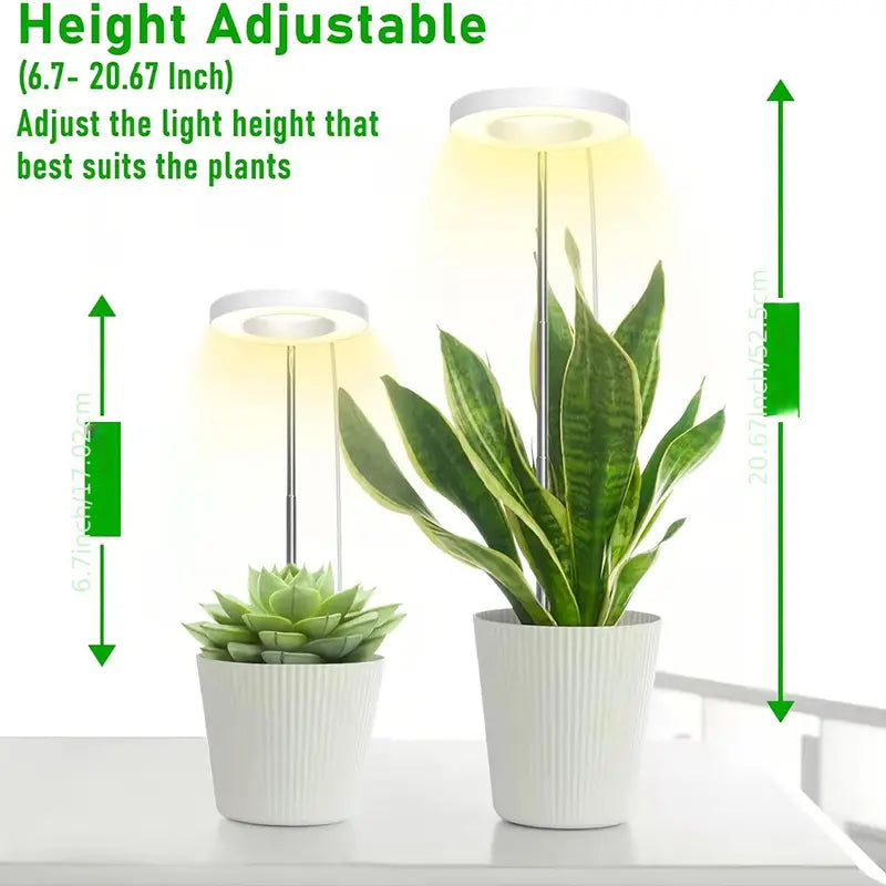 Full Spectrum LED Halo Plant Light With Stand Height Adjustable Auto Timer Garden & Patio - DailySale