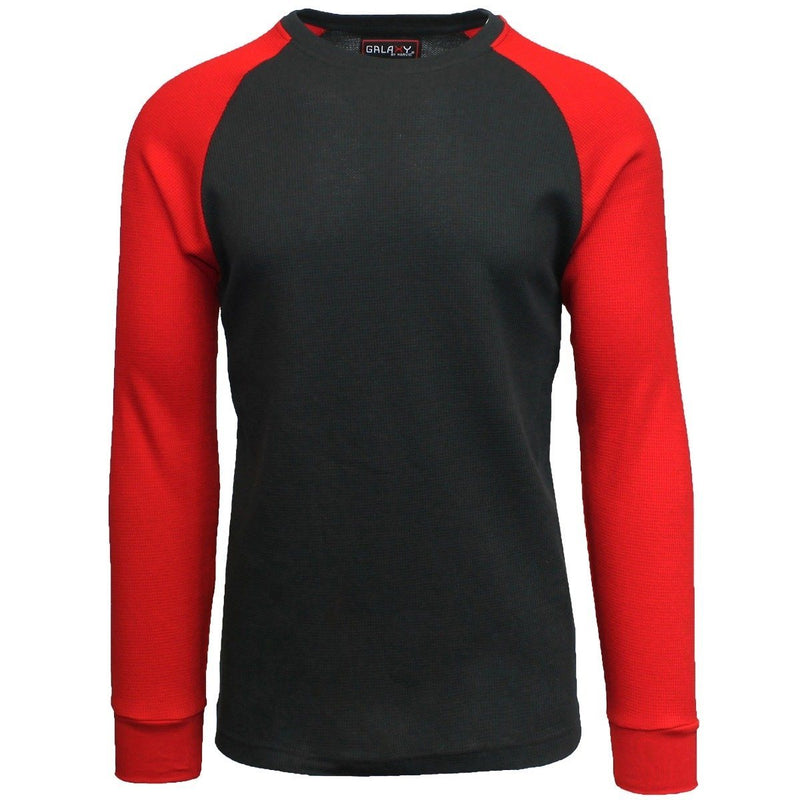 Galaxy by Harvic Men's Raglan Thermal Shirt - Assorted Sizes Men's Apparel S Black/Red - DailySale