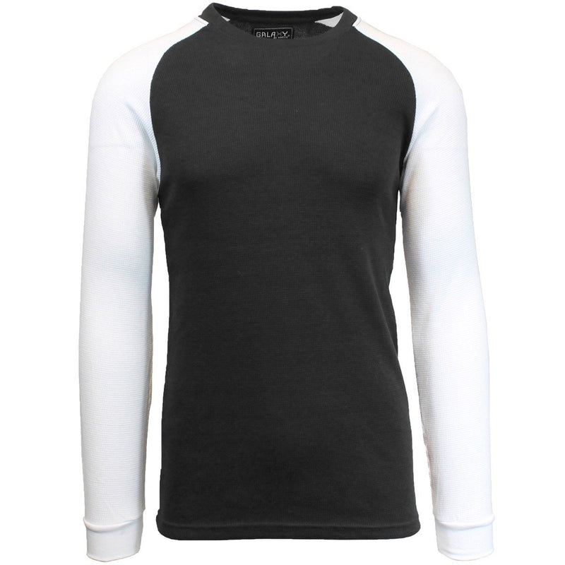 Galaxy by Harvic Men's Raglan Thermal Shirt - Assorted Sizes Men's Apparel S Black/White - DailySale