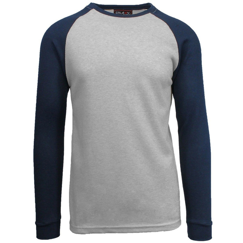 Galaxy by Harvic Men's Raglan Thermal Shirt - Assorted Sizes Men's Apparel S Heather Gray/Navy - DailySale