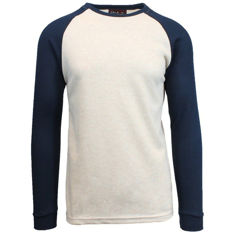 Galaxy by Harvic Men's Raglan Thermal Shirt - Assorted Sizes Men's Apparel S Oatmeal/Navy - DailySale