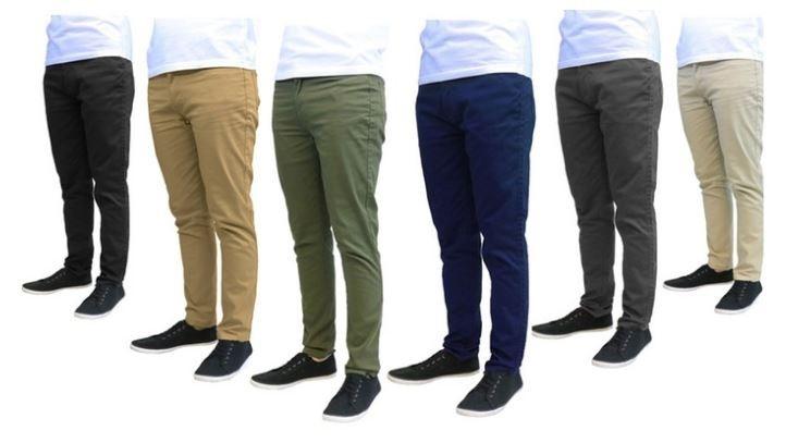 Galaxy by Harvic Men's Slim Fit Cotton Stretch Chinos - Assorted Colors and Sizes Men's Apparel - DailySale