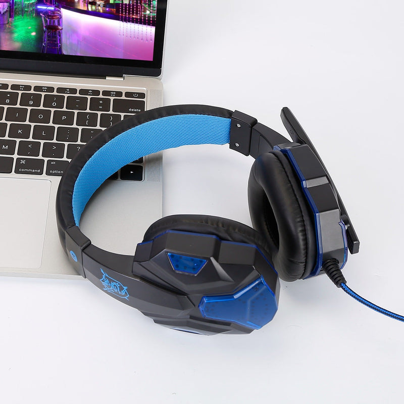Gaming Headsets Stereo Bass Over Ear Headphones with LED Light Earmuff