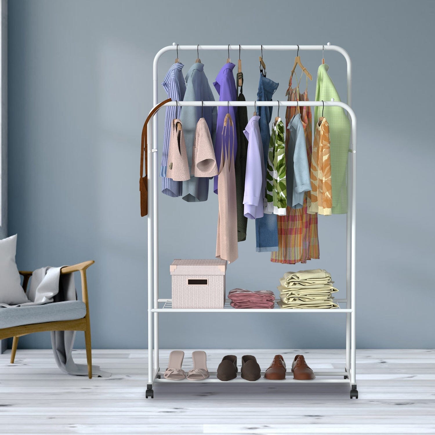 Garment Hanging Rack Clothing Organizer Closet & Storage - DailySale